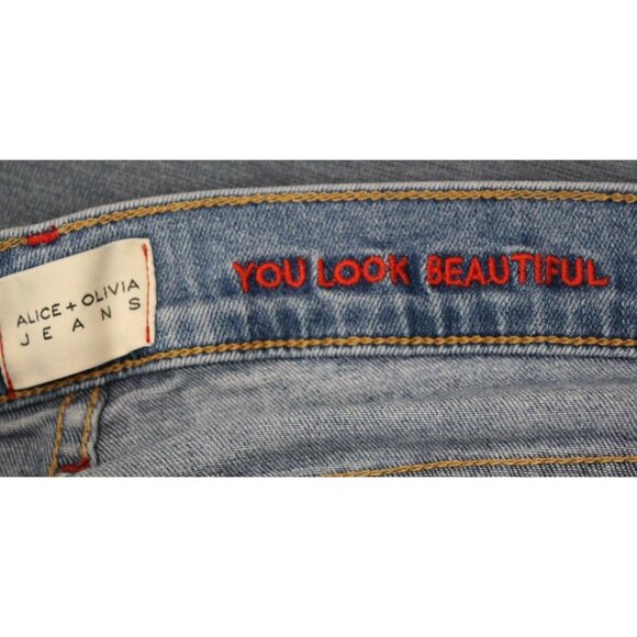 Alice + Olivia Size 28 Beautiful High Rise Seamed Bell Bottom denim Jeans - Picture 5 of 9